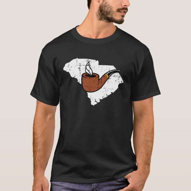 T-shirt South Carolina Tobacco Pipe Smoking Hobby Briar Pi (Devant)