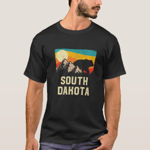 T-shirt South Dakota Nature Wild Bear Retro Sunset Hiking