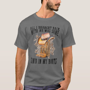 T-shirt Southern Western Country Music Cowboy Boots Sand I