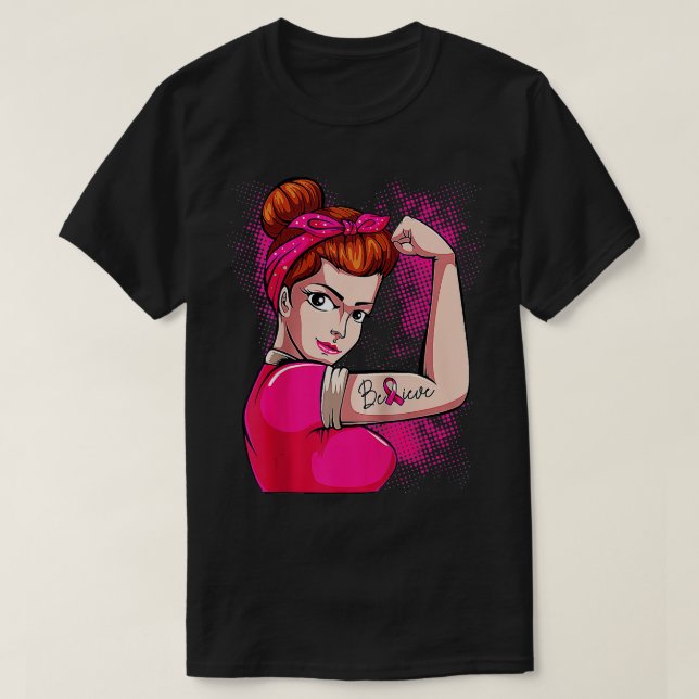 T-shirt Soutien à la sensibilisation des guerriers du canc (Design devant)
