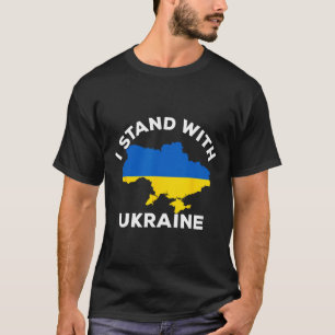 T-shirt Soutien à l'Ukraine Je suis avec l'Ukraine Carte u