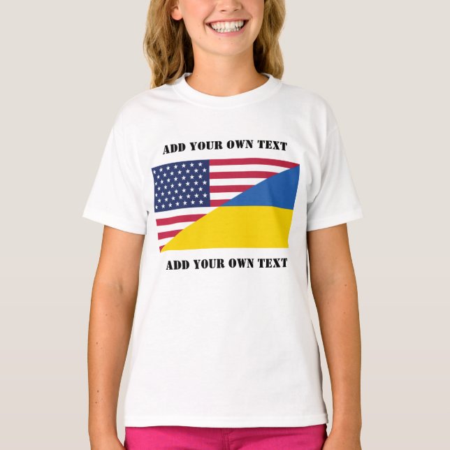 T-shirt Soutien américain à l'Ukraine Thaillow Pillow (Devant)