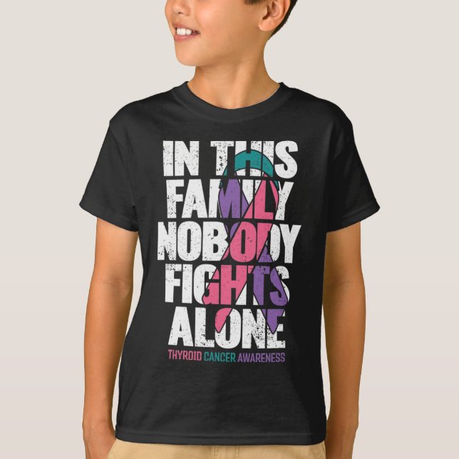 T-shirt Soutien au cancer Famille Thyroïde Sensibilisation (Devant)