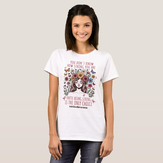T-shirt Soutien cellulaire de faucille solide pour les fem (Devant entier)