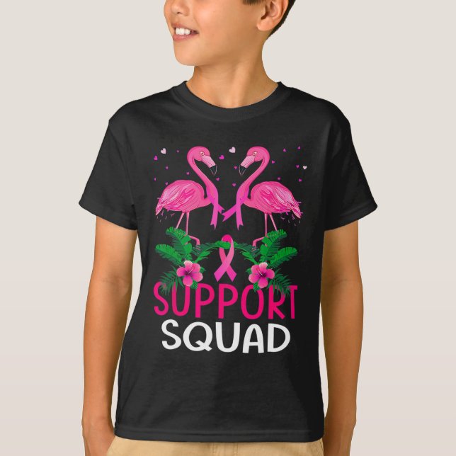 T-shirt Soutien du guerrier Équipe Flamant rose Cancer du  (Devant)