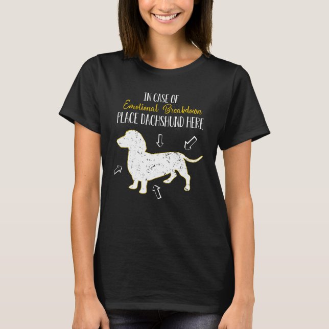T-shirt Soutien émotionnel Dachshund Wiener Dog (Devant)