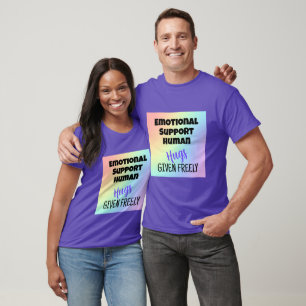 T-shirt Soutien émotionnel Hugs humains Arc-en-ciel