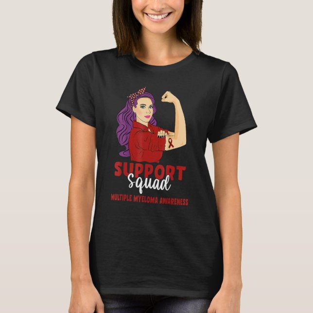 T-shirt Soutien Escadron Burgundy Guerrier multiple Myelom (Devant)