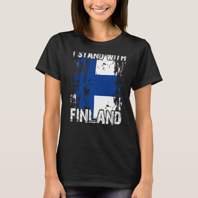 T-shirt Soutien Finlande Stand With Finland Drapeau (Devant)