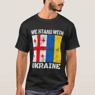 T-shirt Soutien géorgien Ukrainien Nous Sommes Avec L'Ukra