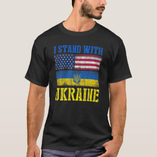 T-shirt Soutien Je Me Tiens Avec L'Ukraine Américain Ukrai