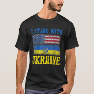 T-shirt Soutien Je Me Tiens Avec L'Ukraine Américain Ukrai