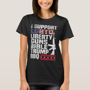 T-shirt Soutien Lgbtq Liberty Guns Bible Trump Bbq 1
