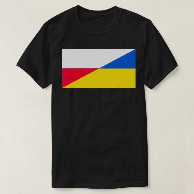 T-shirt Soutien polonais à l'Ukraine Pavillon et Pola ukra (Design devant)