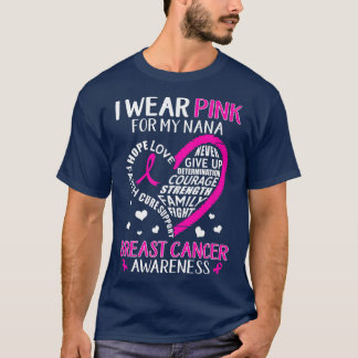 T-shirt Soutien pour le cancer du sein Je porte le rose po