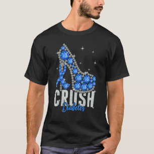 T-shirt Soutien Ruban Pailleté Écraser Diabète