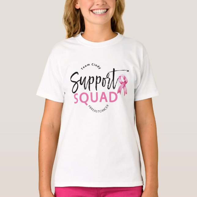 T-shirt Soutien Squad Cancer du Sein Ruban rose (Devant)