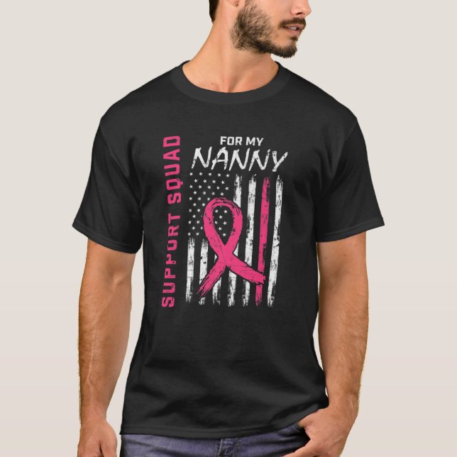T-shirt Soutien Squad Nanny Rose Sensibilisation au cancer (Devant)