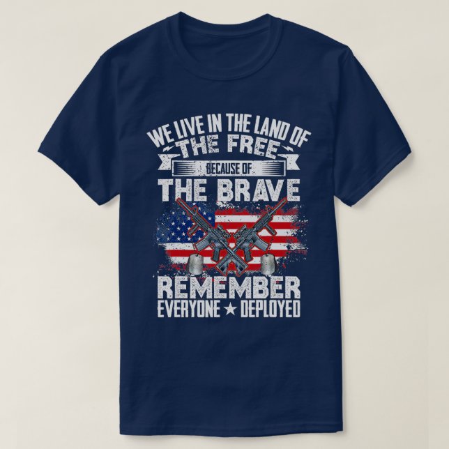 T-shirt Souvenez-vous de tous les anciens combattants dépl (Design devant)