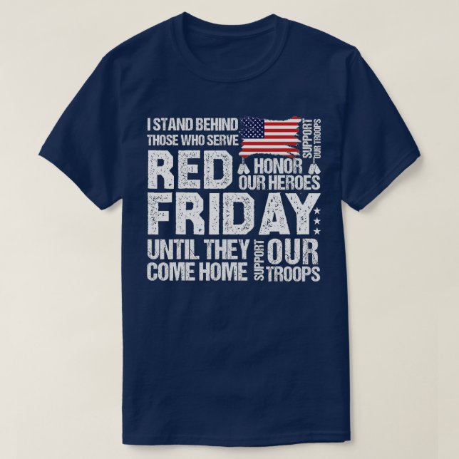 T-shirt Souvenez-vous de tous les vétérans déployés RED ve (Design devant)