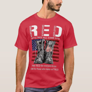 T-shirt Souvenez-vous de tous les vétérans déployés RED ve