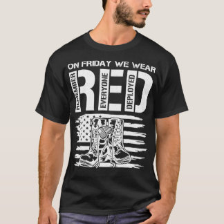 T-shirt Souvenez-vous de tous les vétérans déployés RED ve