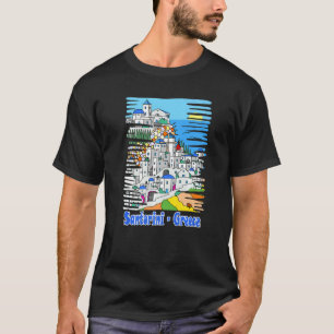 T-shirt Souvenir De La Grèce D'Un Voyage À Santorin