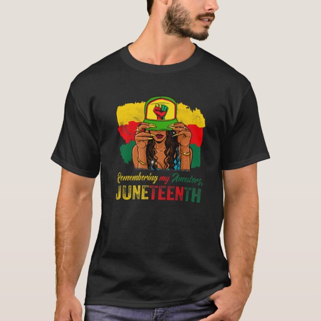 T-shirt Souvenir de mes ancêtres Jundixième Black Freedom  (Devant)