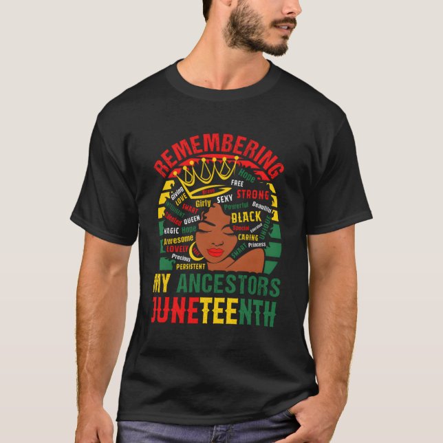 T-shirt Souvenir de mes ancêtres Jundixième Noir (Devant)
