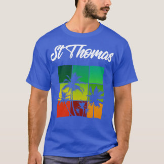 T-shirt Souvenir De Vacances St Thomas Avec Palmiers