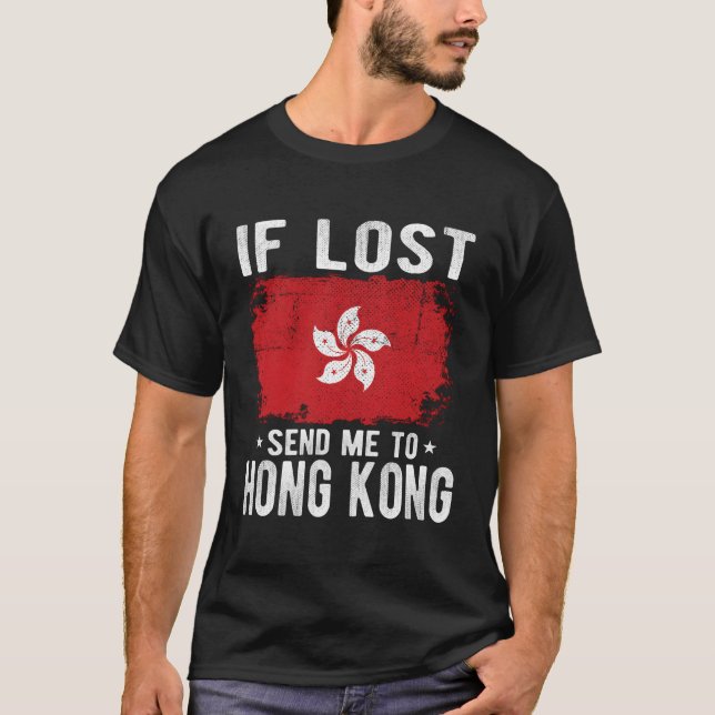 T-shirt Souvenir Du Drapeau De Hong Kong - Si Perdu Envoye (Devant)