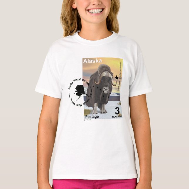 T-shirt Souvenir du timbre de Muskox (Devant)