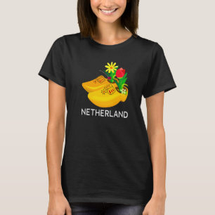 T-shirt Souvenirs Des Pays-Bas En Bois Clogs Souve Néerlan