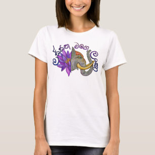 T-shirt Souvenirs sri lankais avec Elephant et Lotus