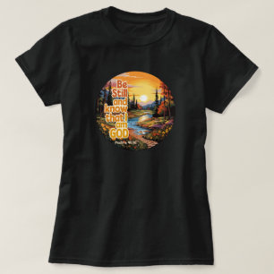 T-shirt Soyez calme et sachez que je suis Dieu Verset de l
