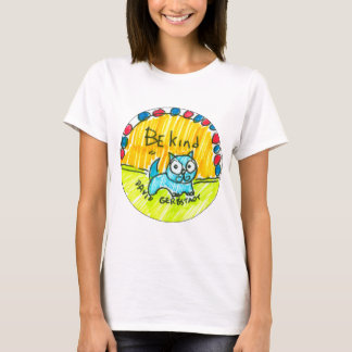 T-shirt Soyez chat bleu aimable
