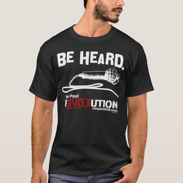 T-shirt Soyez chemise noire entendue de Ron Paul (Devant)