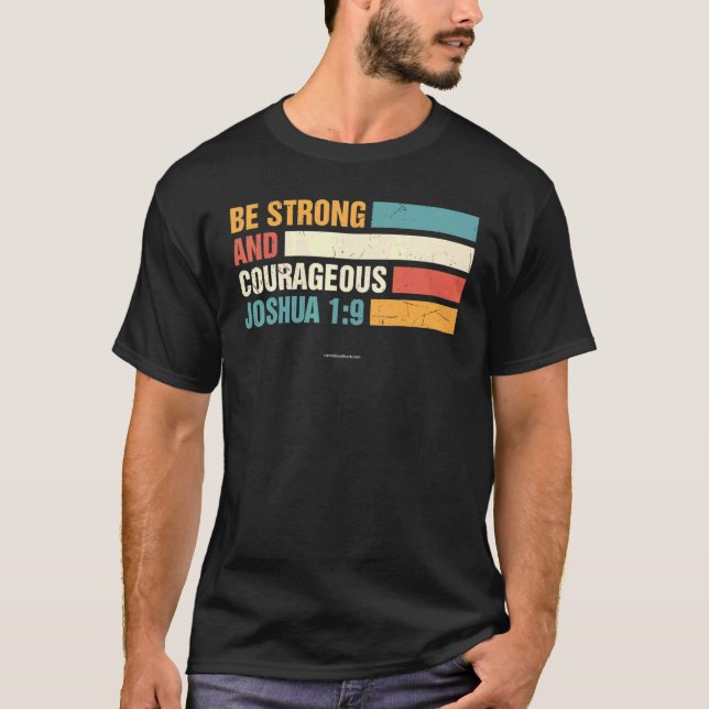 T-shirt Soyez fort Joshua 1 9christian Bible Verse Religio (Devant)