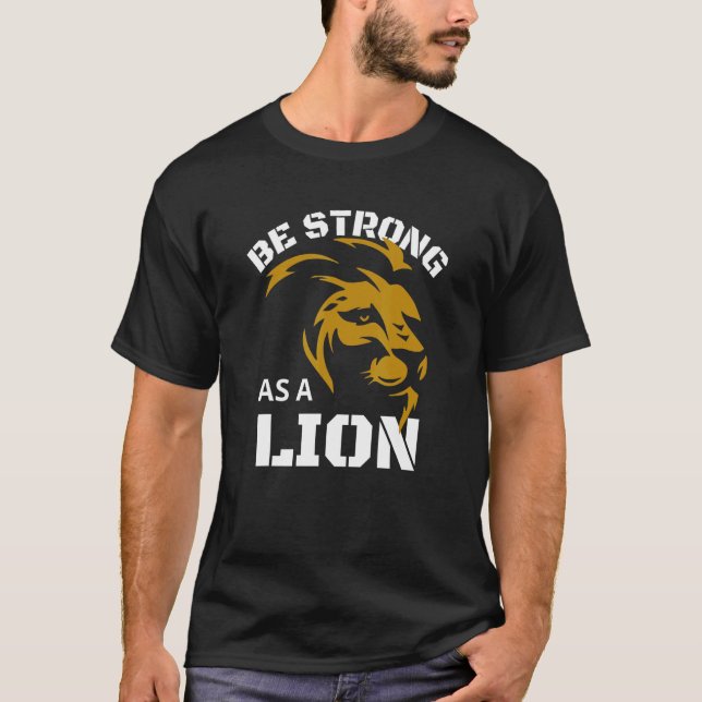 T-shirt Soyez Forte Comme Un Lion Hommes Femme Crayon (Devant)
