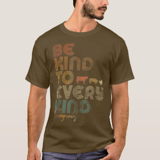 T-shirt Soyez Gentil À Toutes Sortes Végétarien Rétro Le V