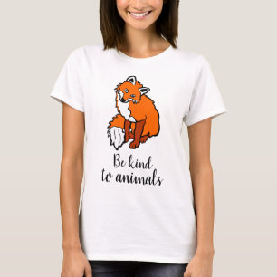 T-shirt Soyez gentil animaux rouge renard drôle élégant