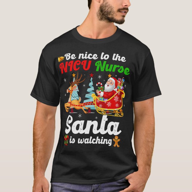 T-shirt Soyez Gentil Avec L'Infirmière Père Noël De La NIC (Devant)