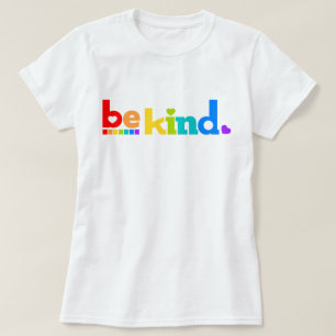 T-shirt Soyez gentil slogan graphique couleur arc-en-ciel