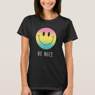 T-shirt Soyez Nice Arc-En-Ciel Sourire Visage Souriant Joi