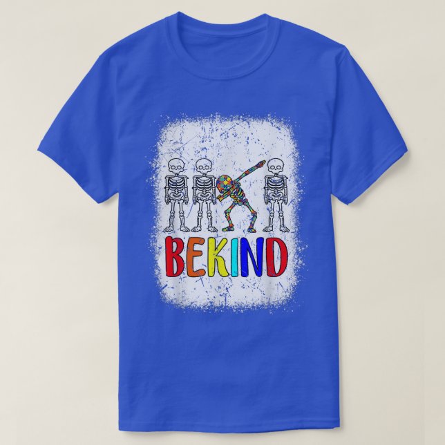 T-shirt Soyez Squelette Bleached Bleached Sensibilisation  (Design devant)