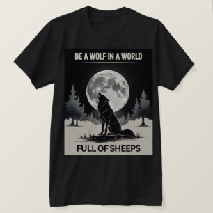 T-shirt Soyez un loup dans un monde rempli de moutons" - L