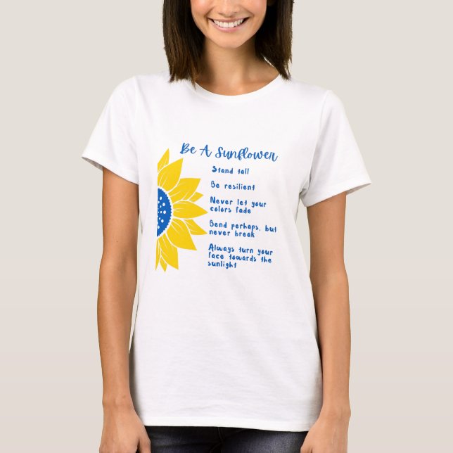T-shirt Soyez un mot tournesol Art Ukraine couleurs (Devant)