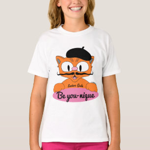T-shirt Soyez unique (Soyez unique) Cartoon Mustache chat