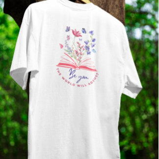 T-shirt Soyez vous-même, Boho Wildflower et Livre