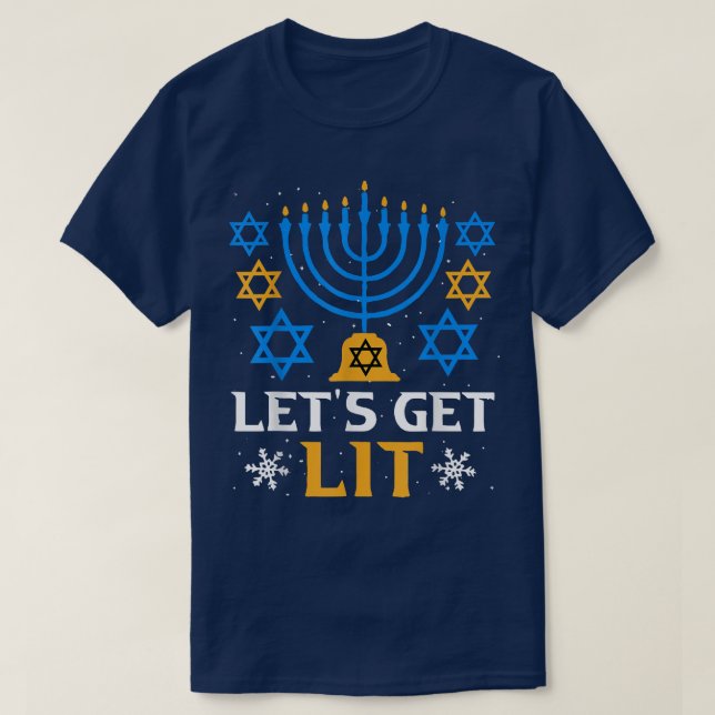 T-shirt Soyons Lit Hanoukka laide Noël Juif Menorah (Design devant)